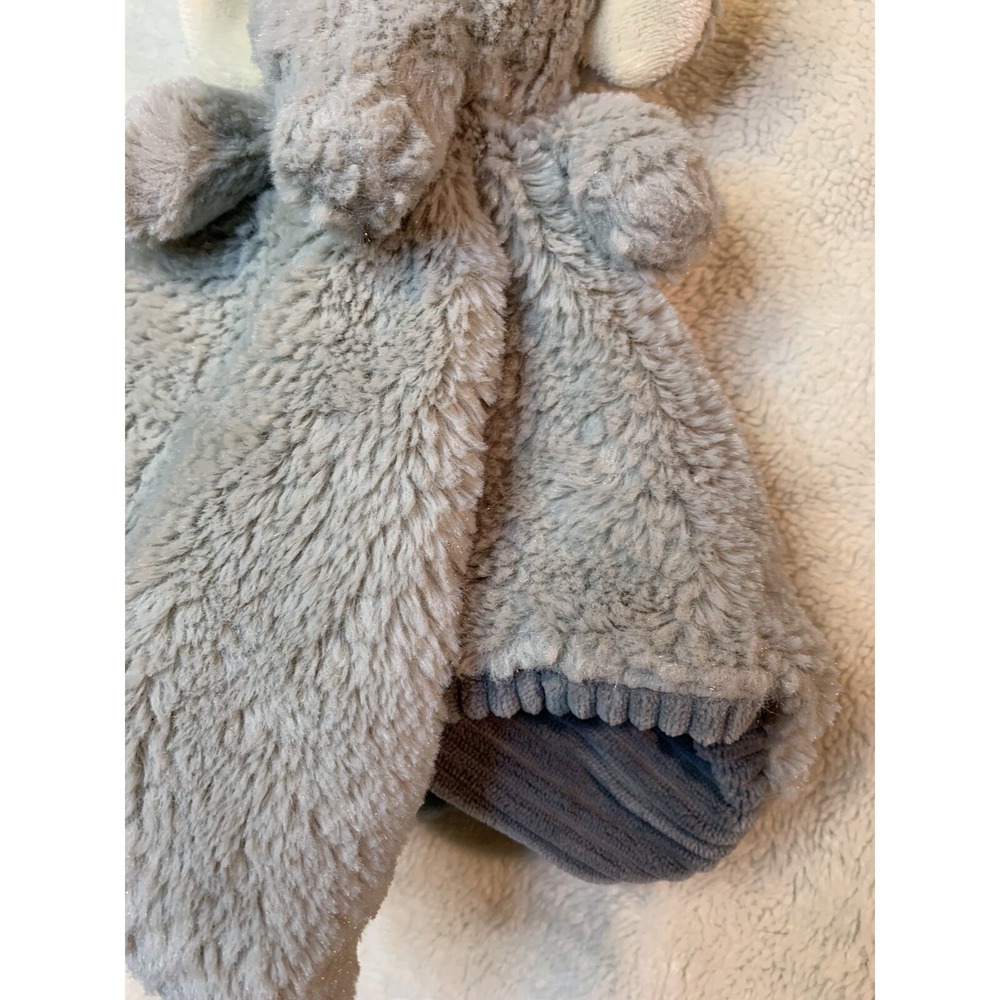 Maxx Marketing Gray Elephant Lovey Security Blanket Rattle Corduroy Plush Toy‎ - Picture 6 of 9